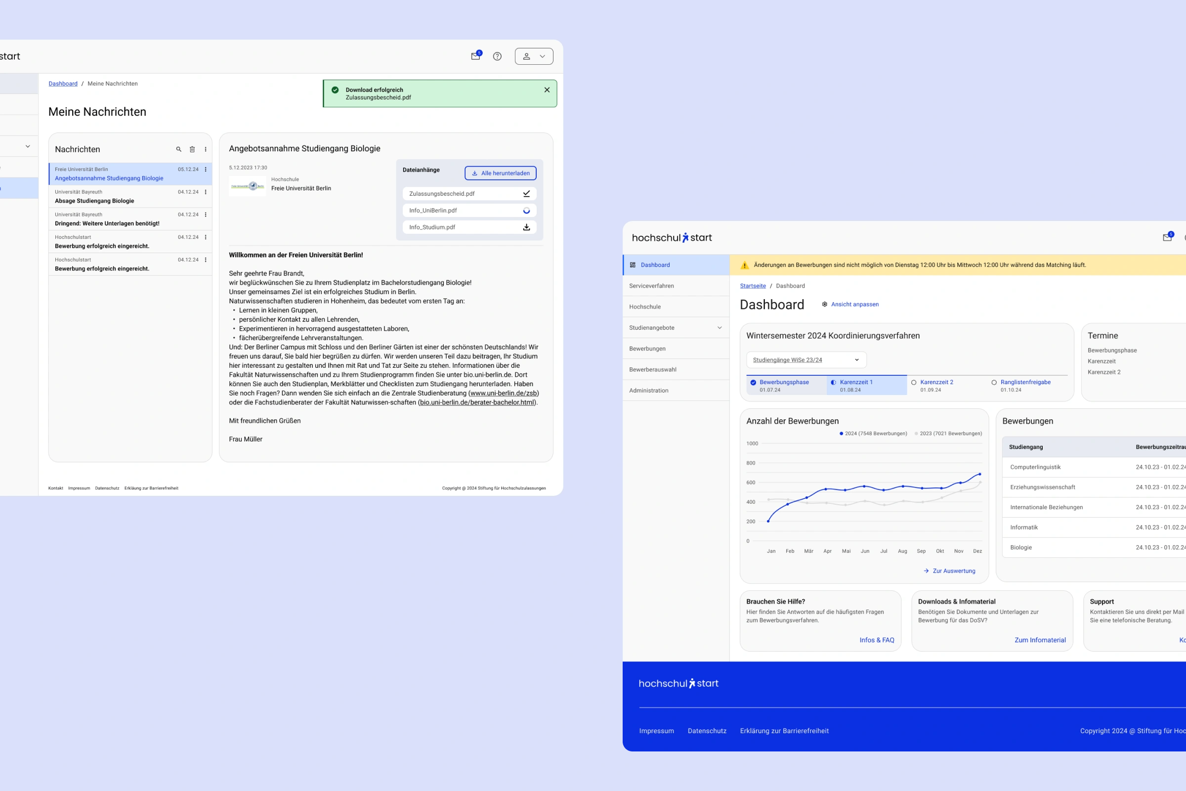 Dashboard · Nachrichten